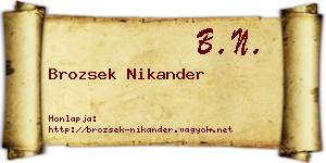 Brozsek Nikander névjegykártya